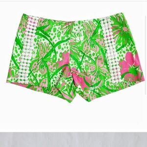 Lilly Pulitzer Liza Shorts Cabana Pink In The Garden‎ Print